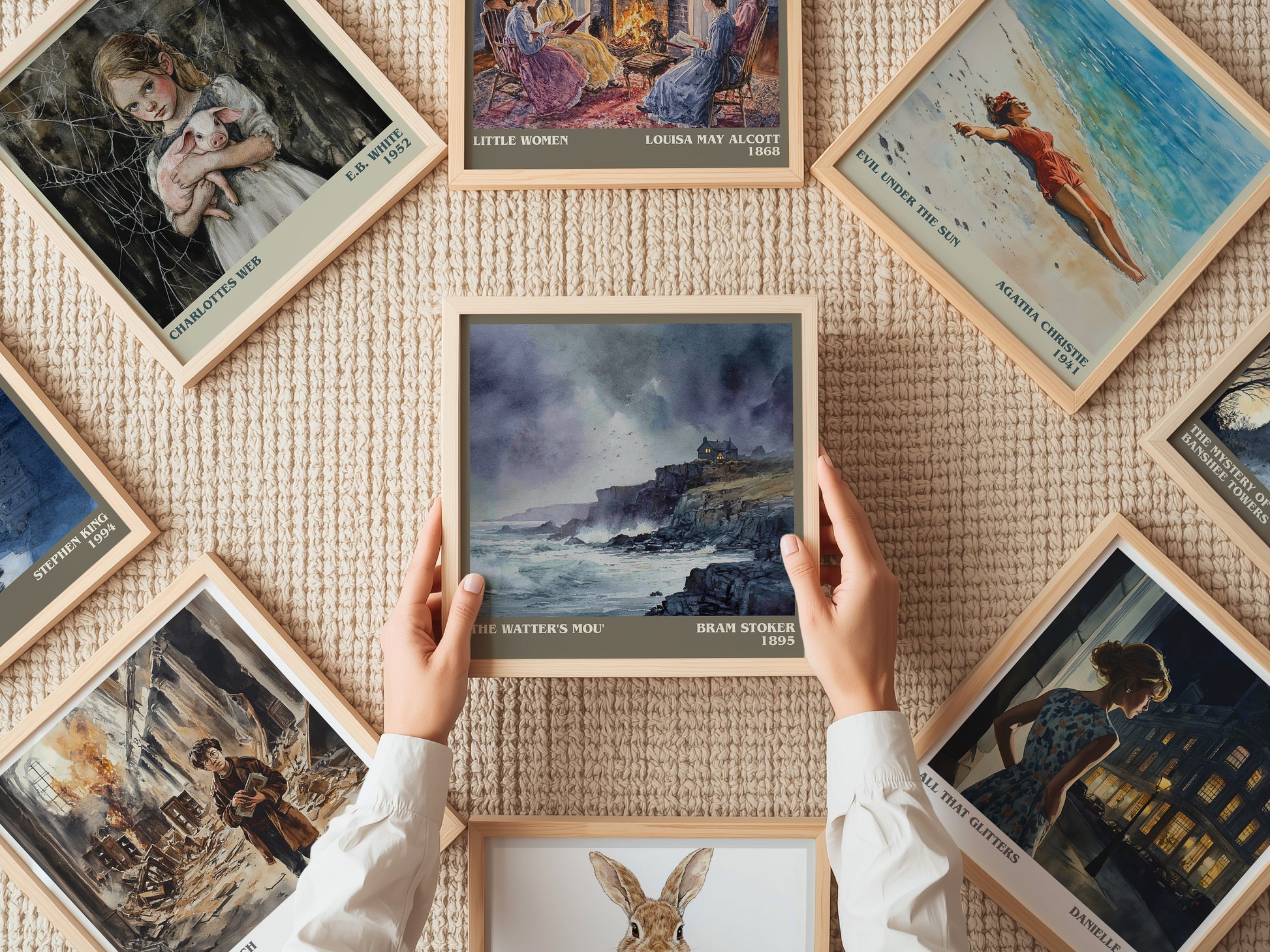 The Watter's Mou' literary print on bookshelf – Bram Stoker fan gift
