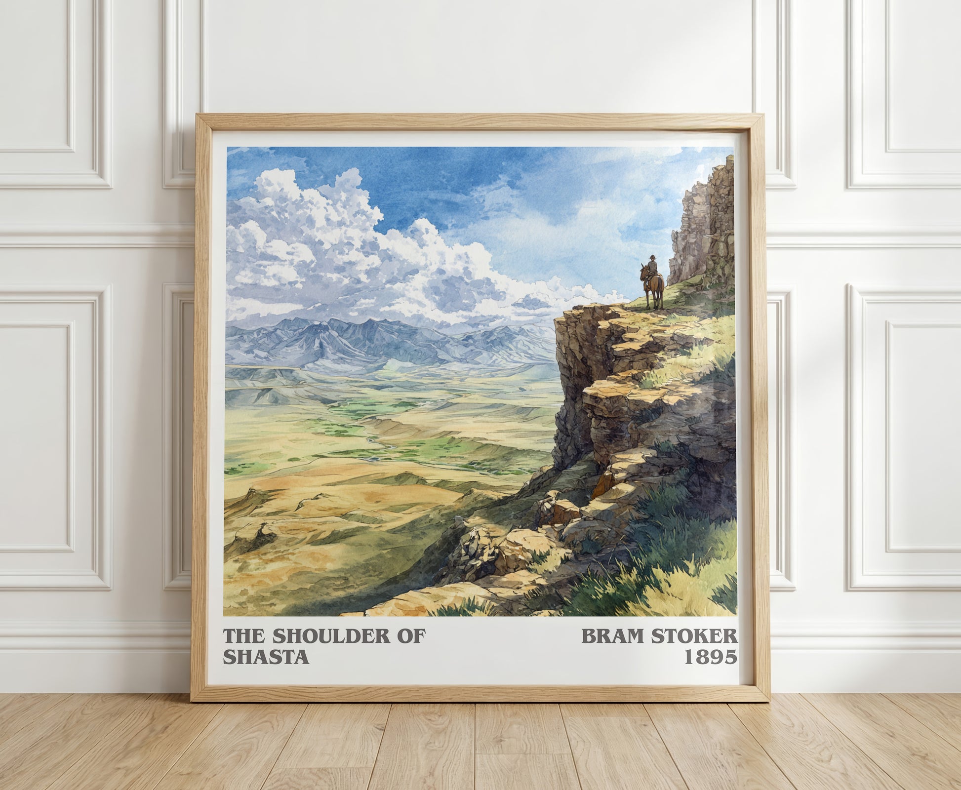 The Shoulder of Shasta literary print in frame leaning in hallway – gothic wall art