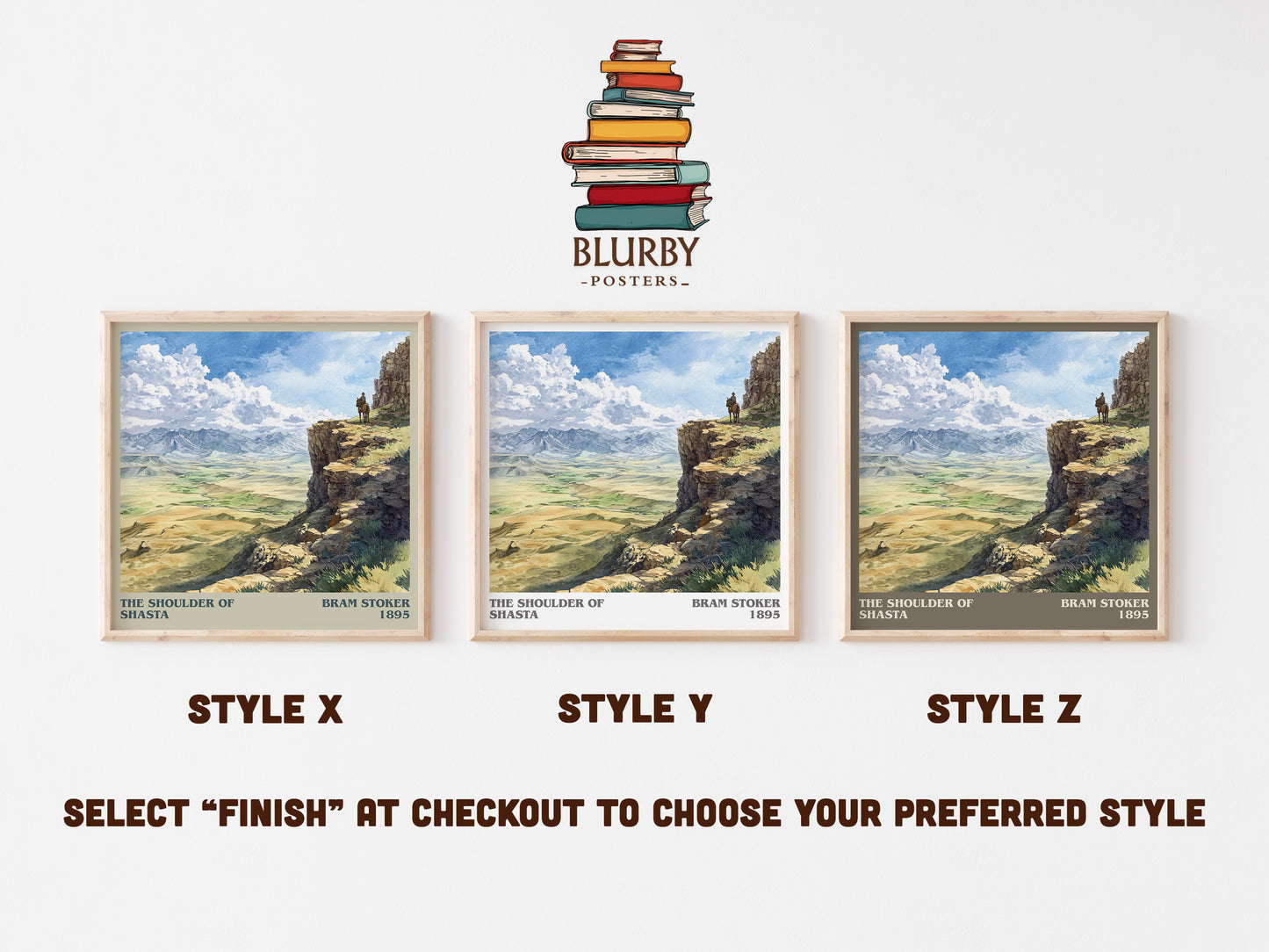 The Shoulder of Shasta literary art print colour and style options – Bram Stoker book art