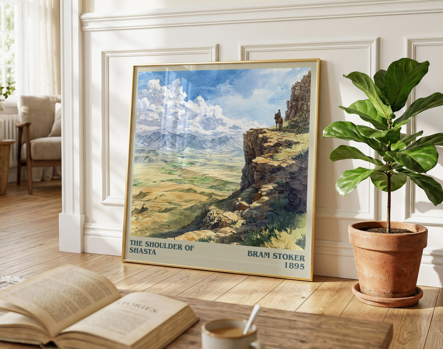 The Shoulder of Shasta literary poster paired in gallery wall – literary art prints