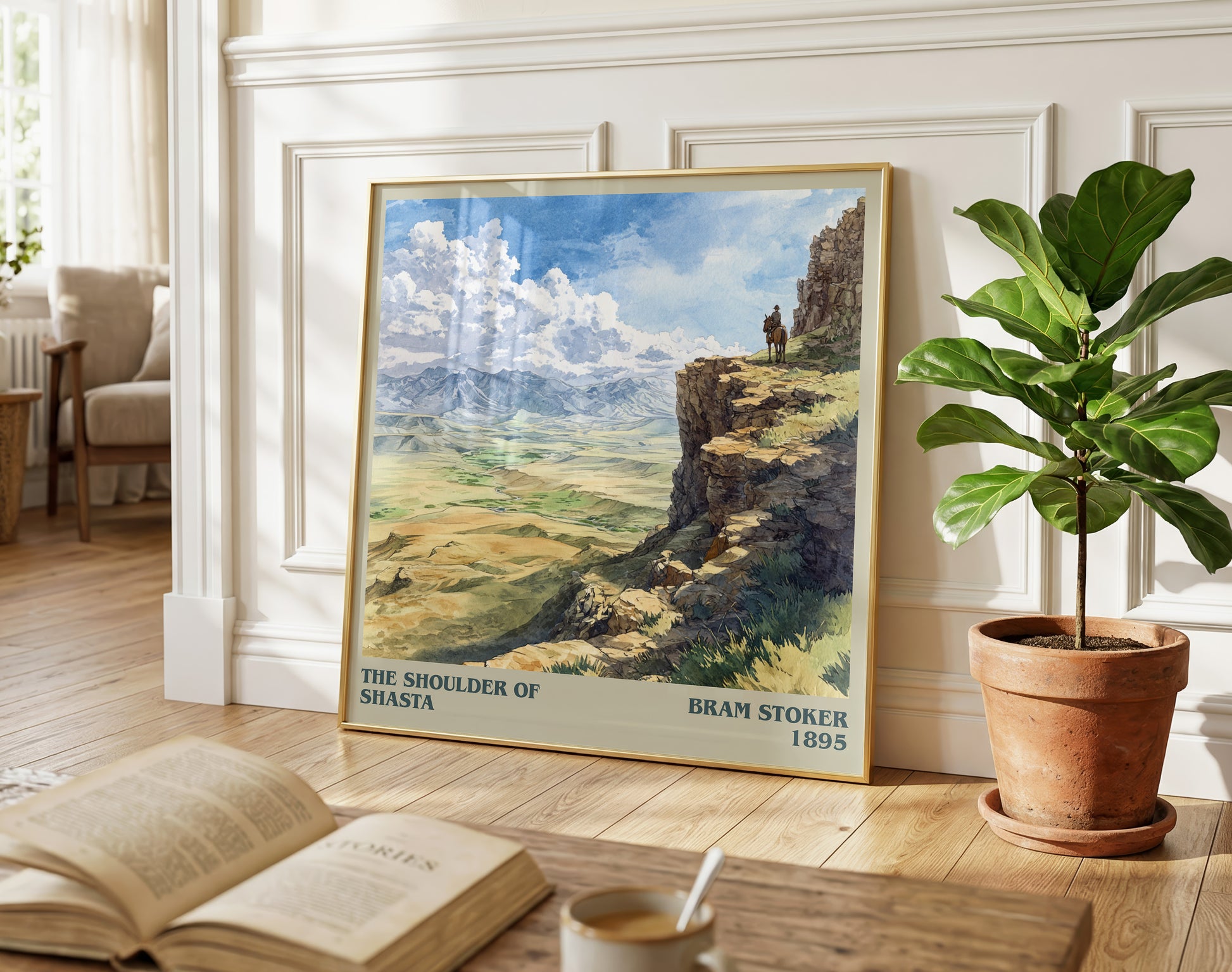 The Shoulder of Shasta literary poster paired in gallery wall – literary art prints