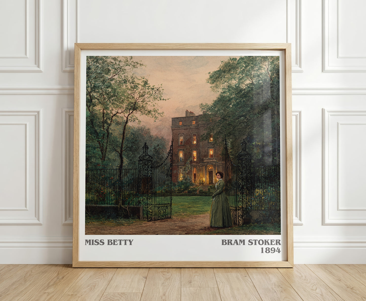 Miss Betty literary print in frame leaning in hallway – adventure wall art