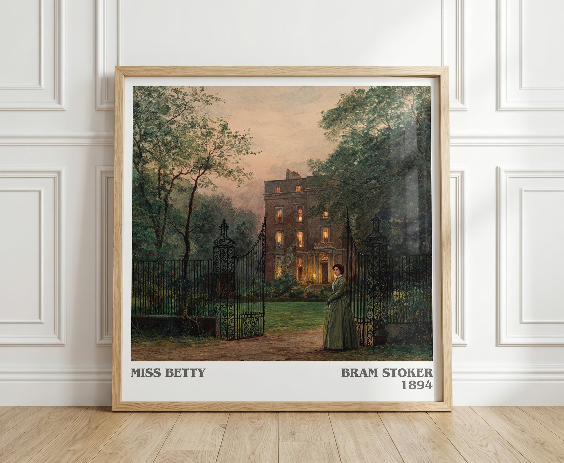 Miss Betty literary print in frame leaning in hallway – adventure wall art
