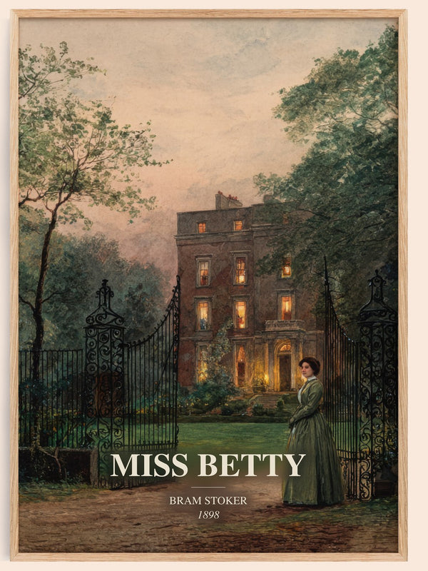 Miss Betty watercolour book poster by Bram Stoker – framed literary art print