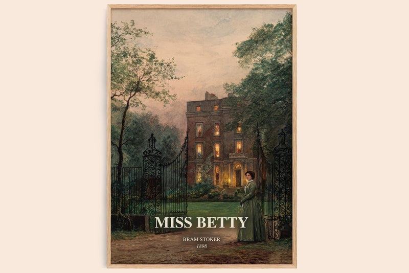 Miss Betty watercolour book poster by Bram Stoker – framed literary art print