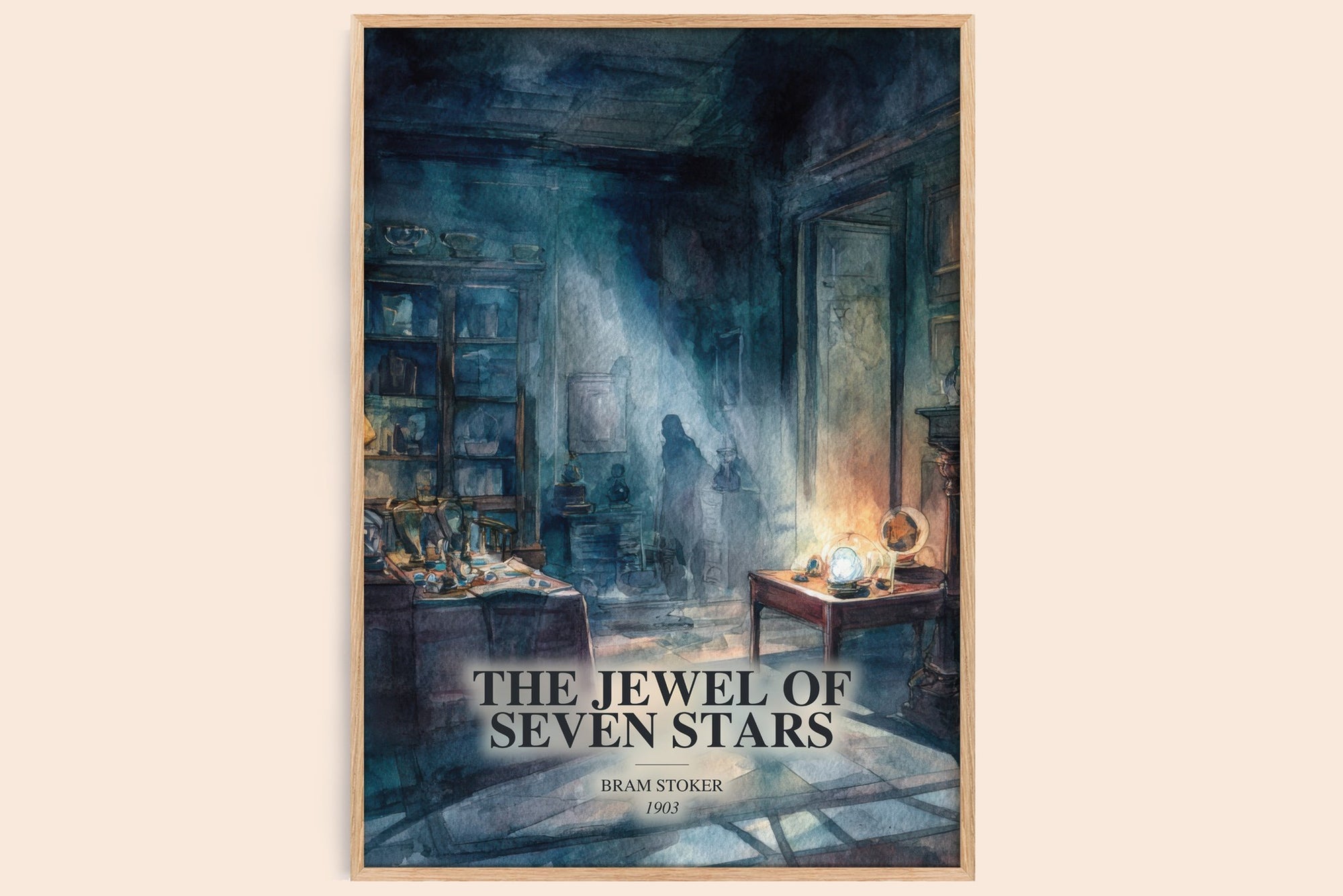 The Jewel Of Seven Stars watercolour book poster by Bram Stoker – framed literary art print