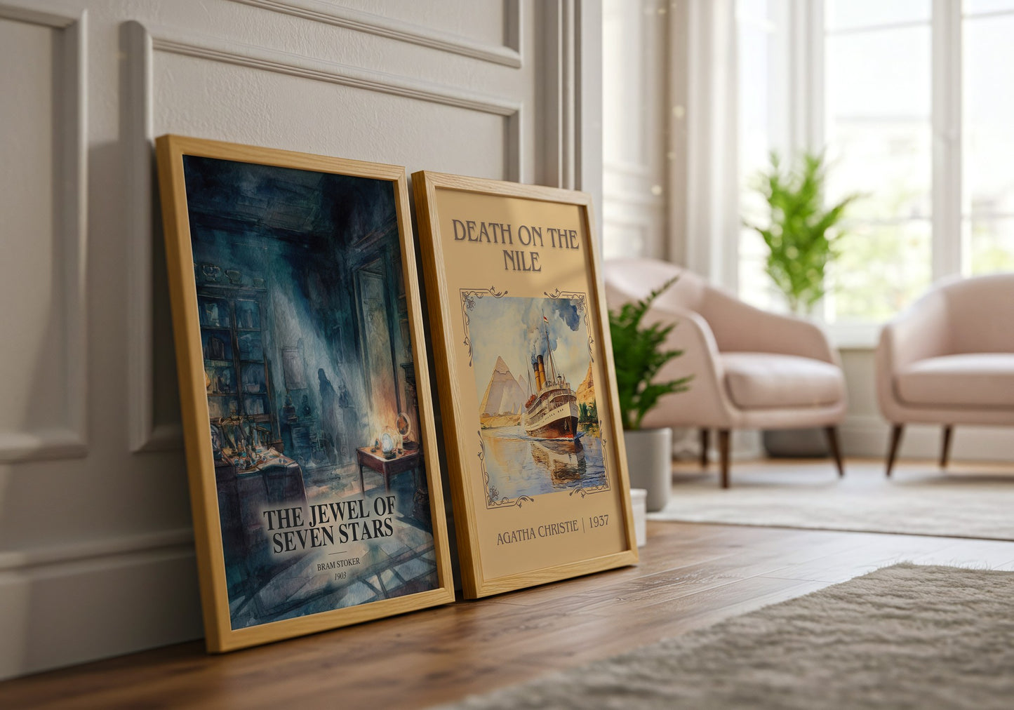 The Jewel Of Seven Stars watercolour print framed by window – literary home decor