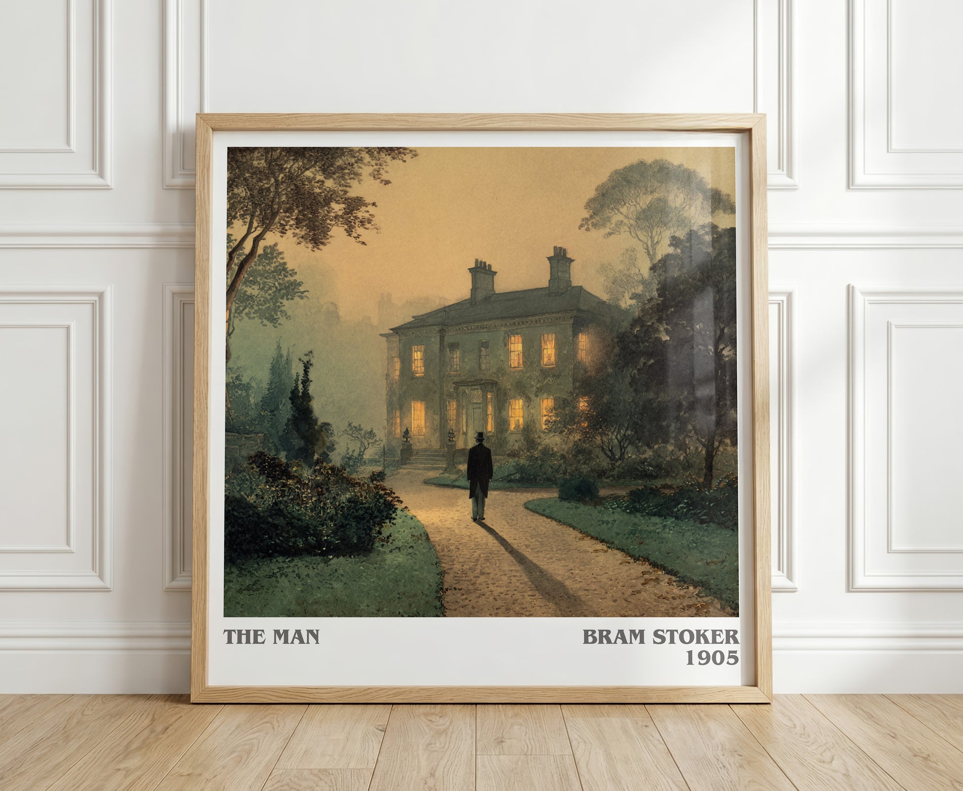 The Man literary print in frame leaning in hallway – gothic wall art