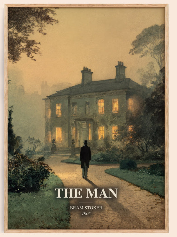 The Man watercolour book poster by Bram Stoker – framed literary art print