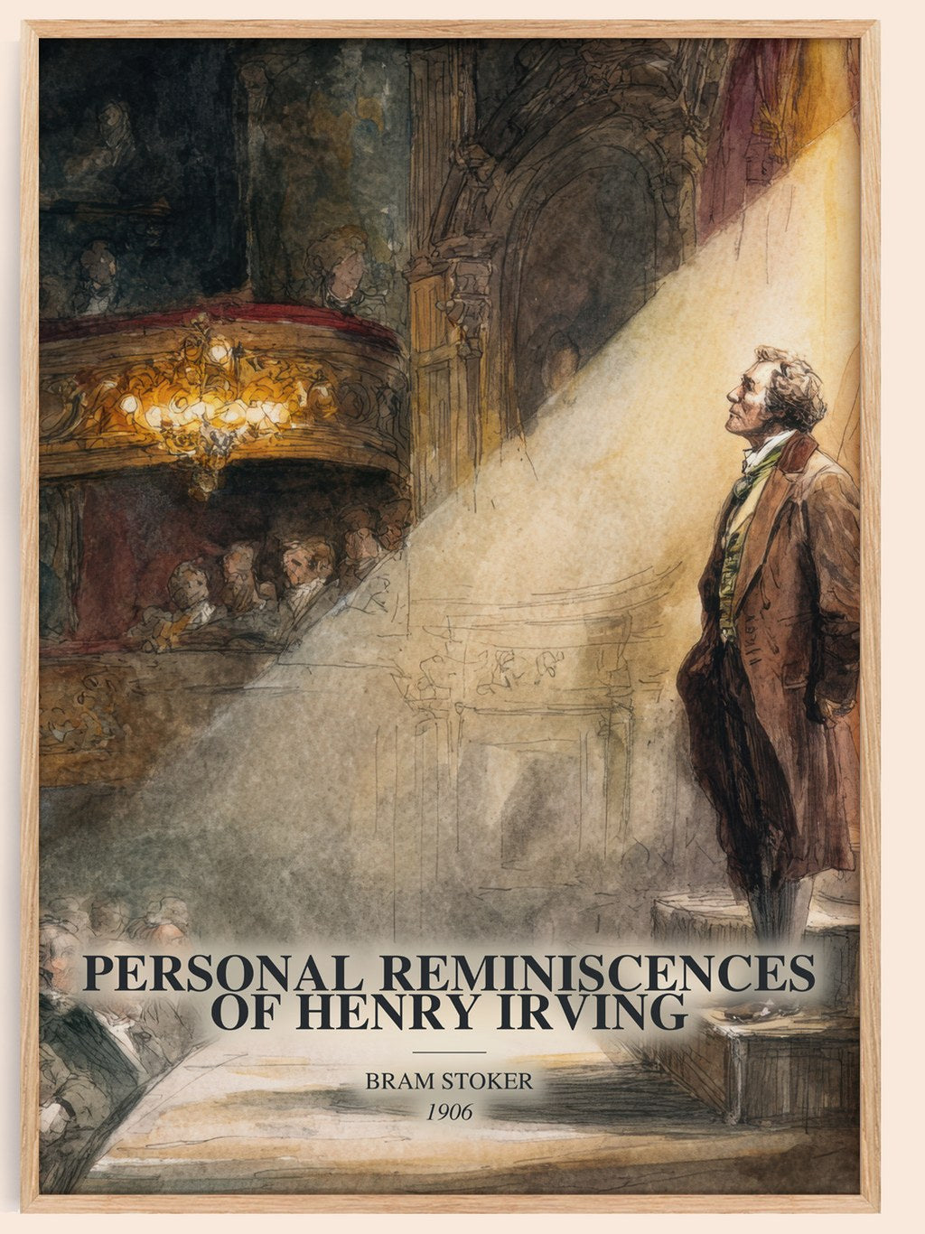 Personal Reminiscences Of Henry Irving watercolour book poster by Bram Stoker – framed literary art print