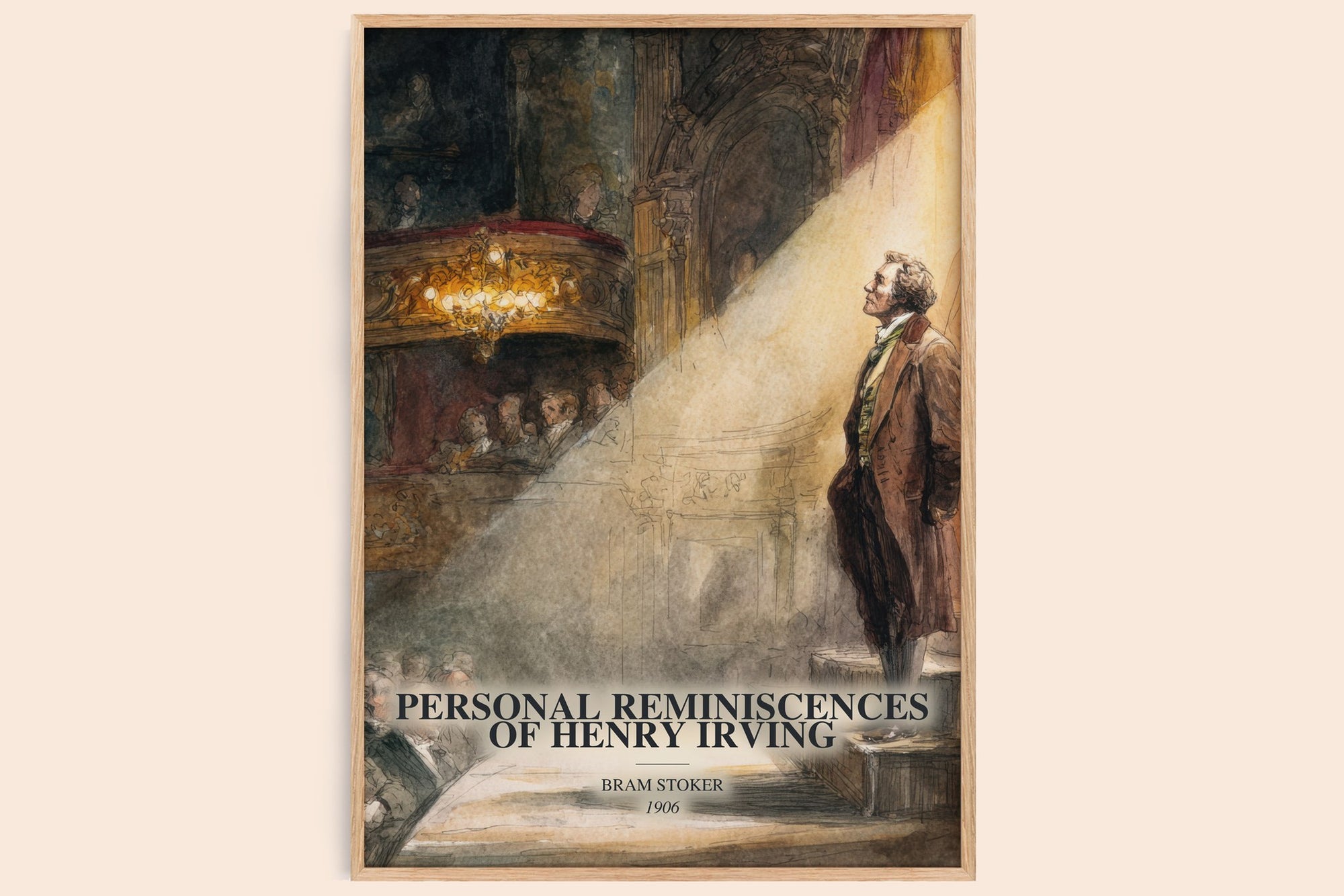 Personal Reminiscences Of Henry Irving watercolour book poster by Bram Stoker – framed literary art print