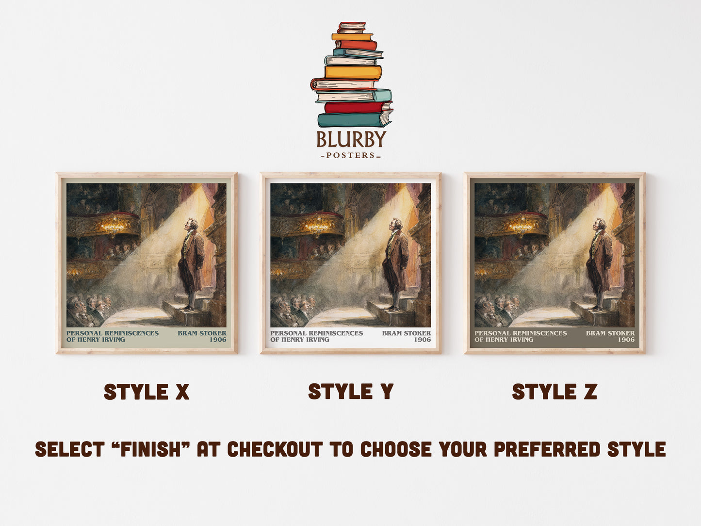 Personal Reminiscences of Henry Irving literary art print colour and style options – Bram Stoker book art