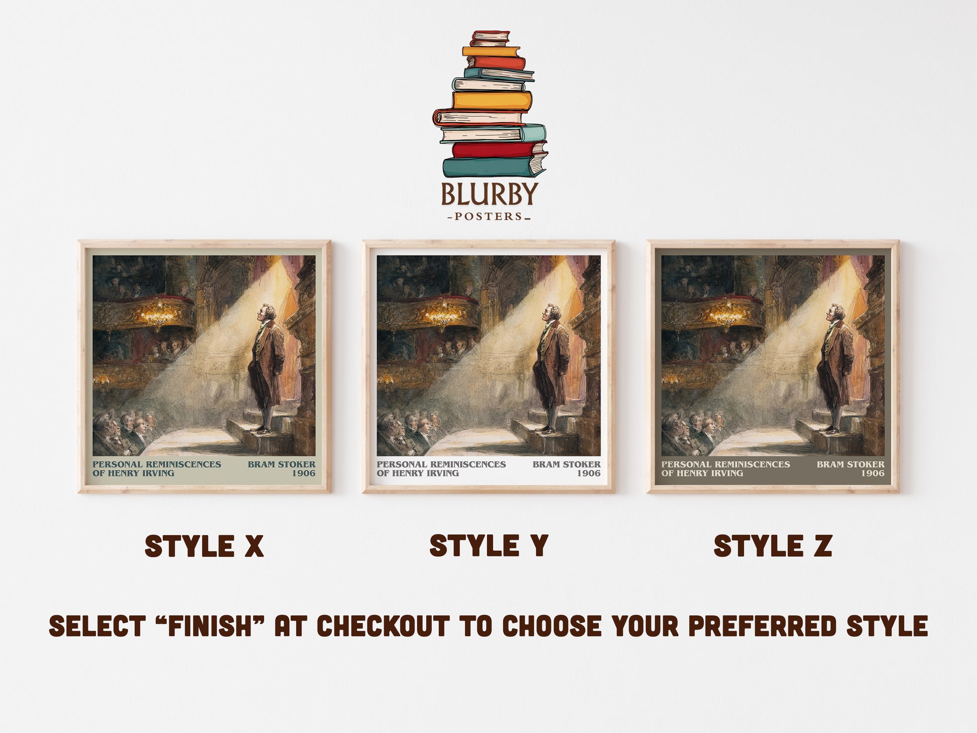 Personal Reminiscences of Henry Irving literary art print colour and style options – Bram Stoker book art