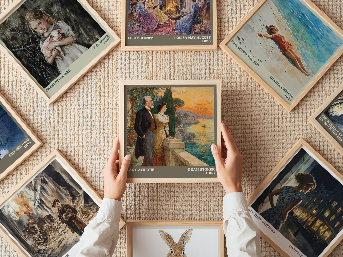 Lady Athlyne literary print on bookshelf – Bram Stoker fan gift