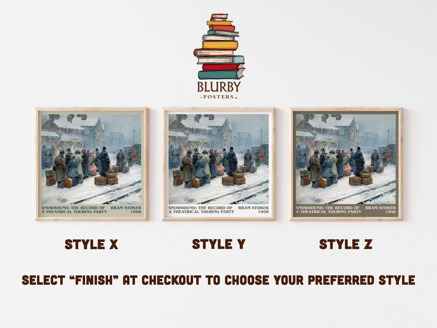 Snowbound: The Record of a Theatrical Touring Party literary art print colour and style options – Bram Stoker book art