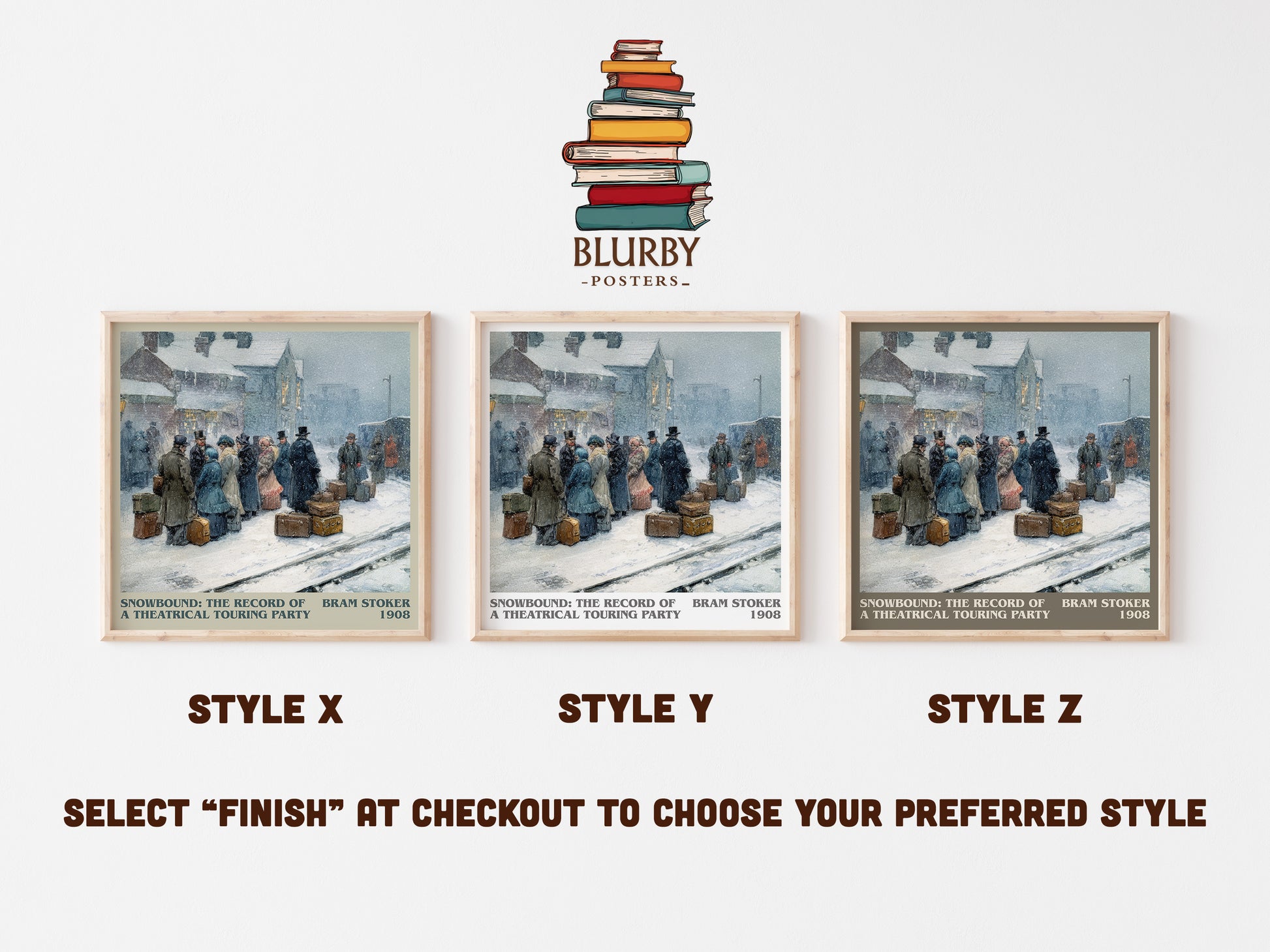 Snowbound: The Record of a Theatrical Touring Party literary art print colour and style options – Bram Stoker book art