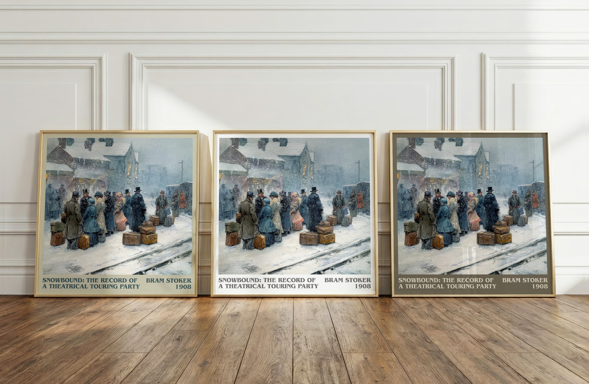 Snowbound: The Record of a Theatrical Touring Party literary print framed by window – literary home decor