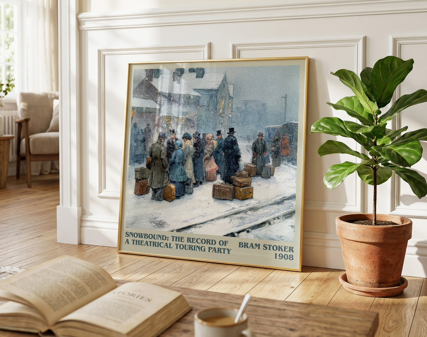 Snowbound: The Record of a Theatrical Touring Party literary poster paired in gallery wall – literary art prints
