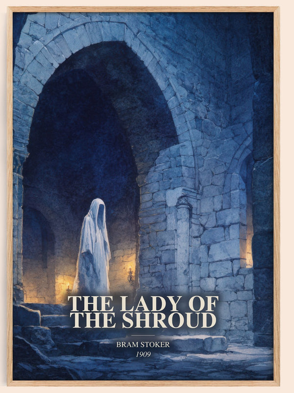 The Lady Of The Shroud watercolour book poster by Bram Stoker – framed literary art print