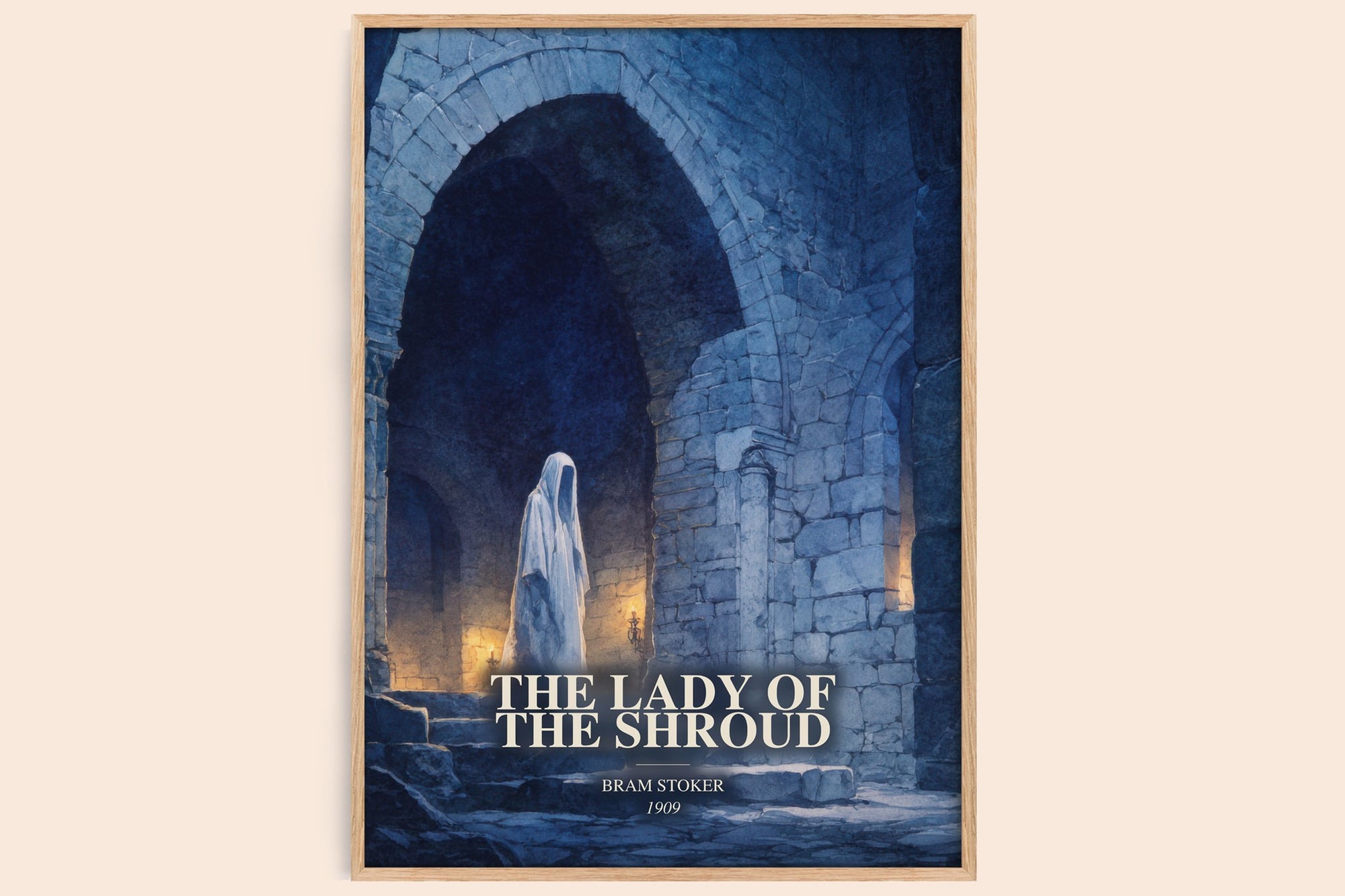 The Lady Of The Shroud watercolour book poster by Bram Stoker – framed literary art print