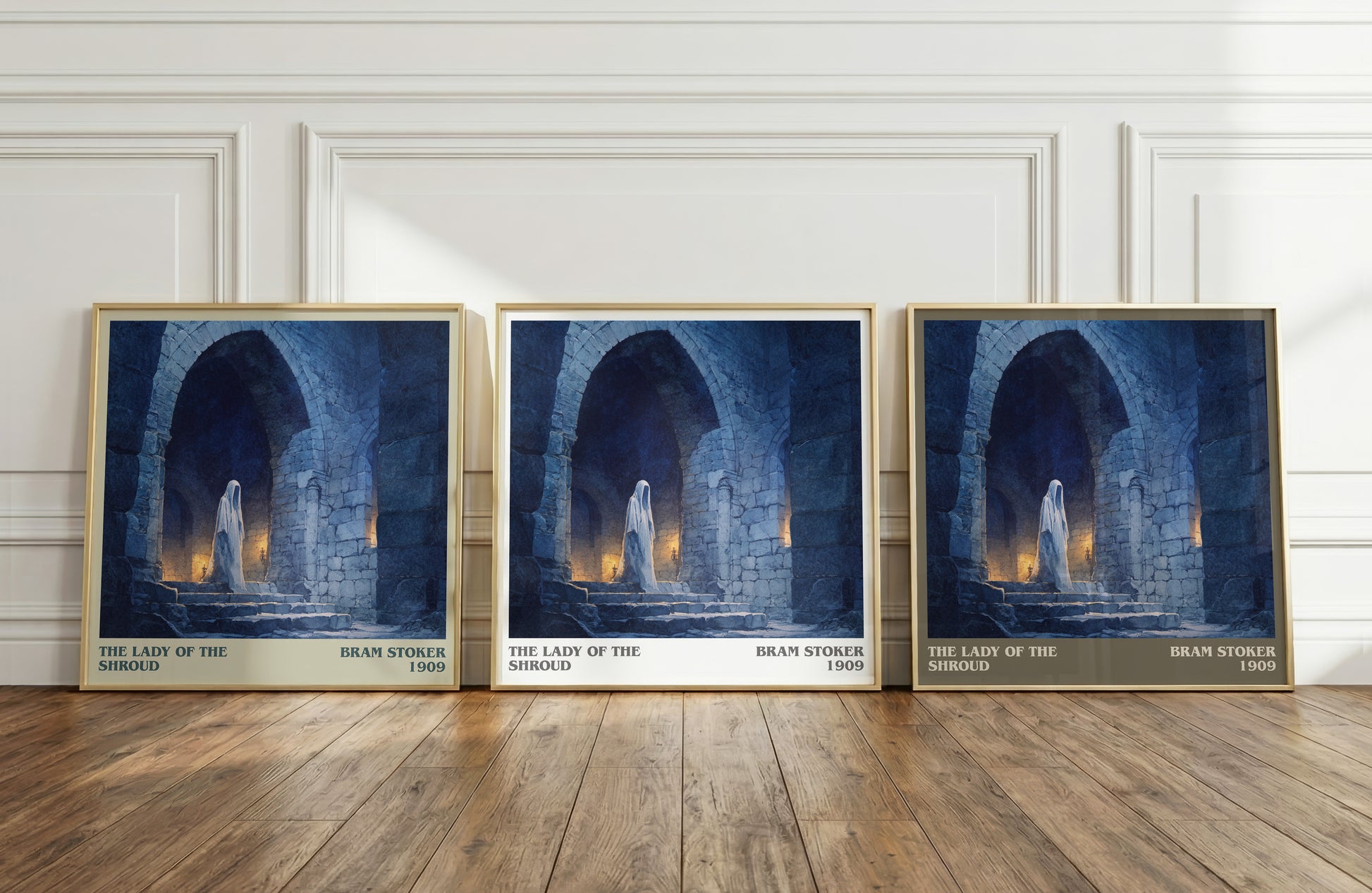 The Lady of the Shroud literary print framed by window – literary home decor