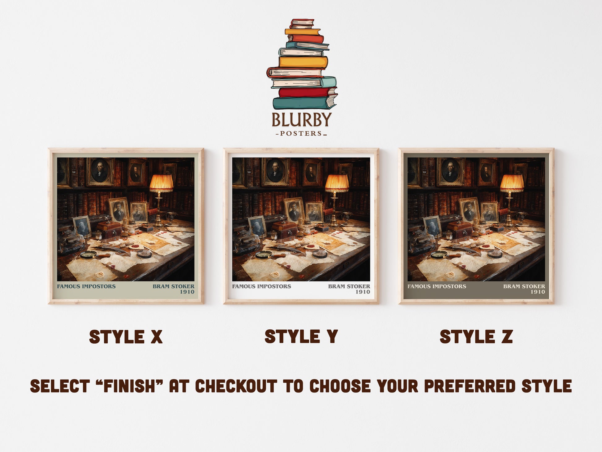 Famous Impostors literary art print colour and style options – Bram Stoker book art