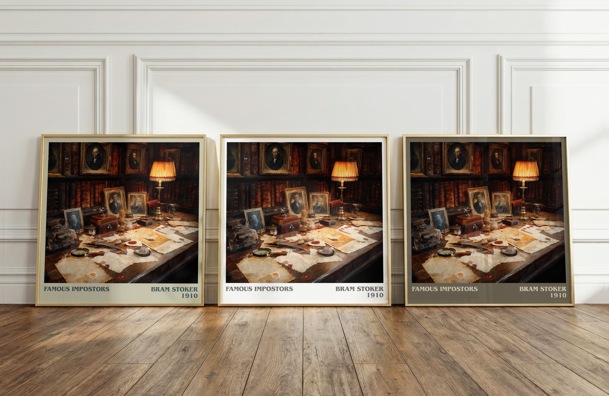 Famous Impostors literary print framed by window – literary home decor
