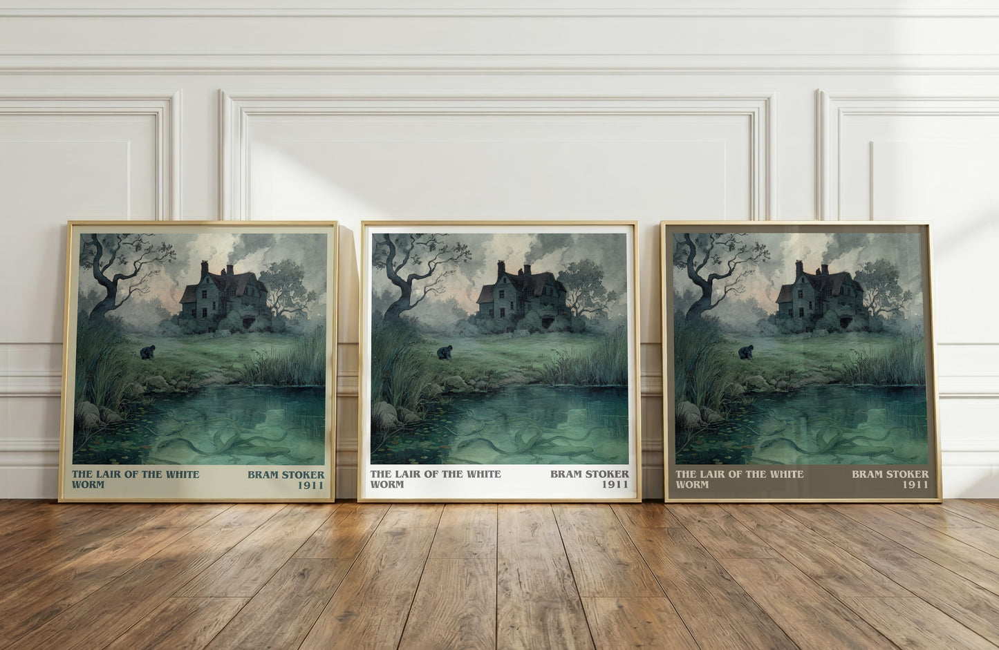 The Lair of the White Worm literary print framed by window – literary home decor