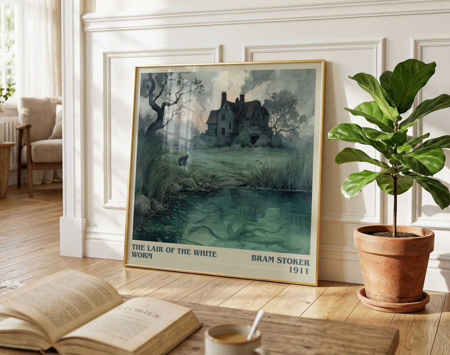 The Lair of the White Worm literary poster paired in gallery wall – literary art prints