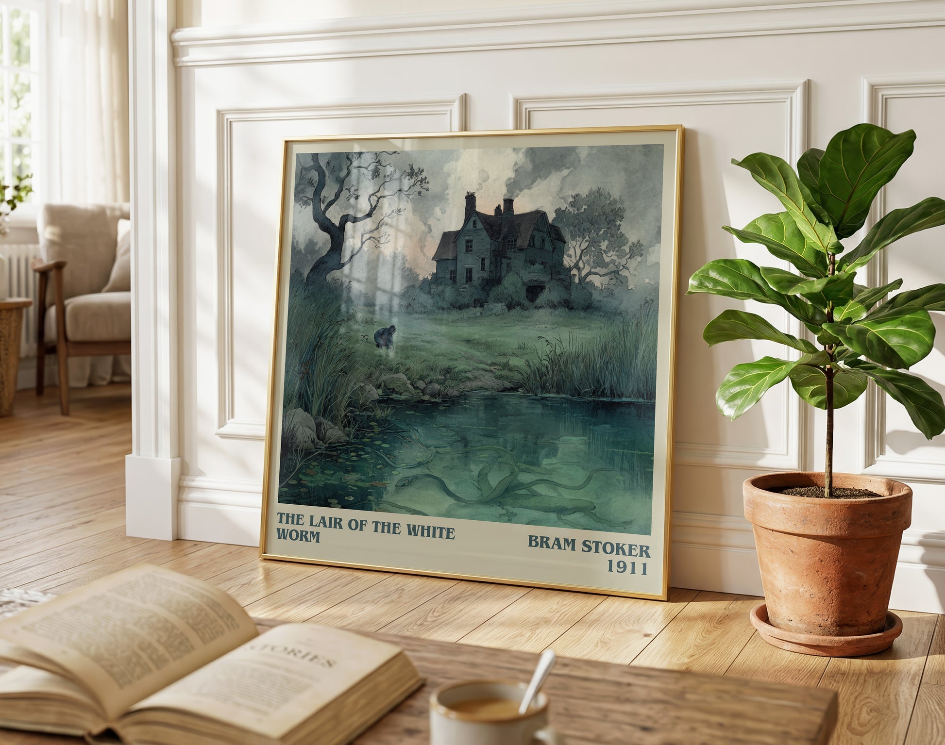 The Lair of the White Worm literary poster paired in gallery wall – literary art prints