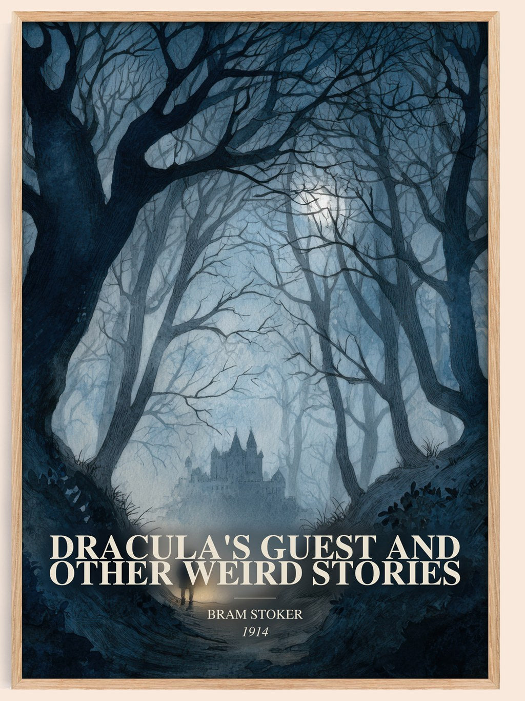 Dracula'S Guest And Other Weird Stories watercolour book poster by Bram Stoker – framed literary art print