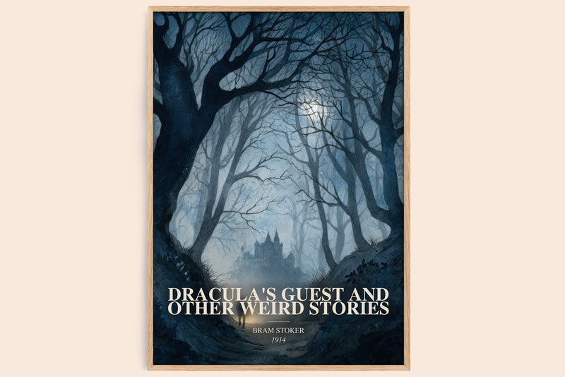 Dracula'S Guest And Other Weird Stories watercolour book poster by Bram Stoker – framed literary art print