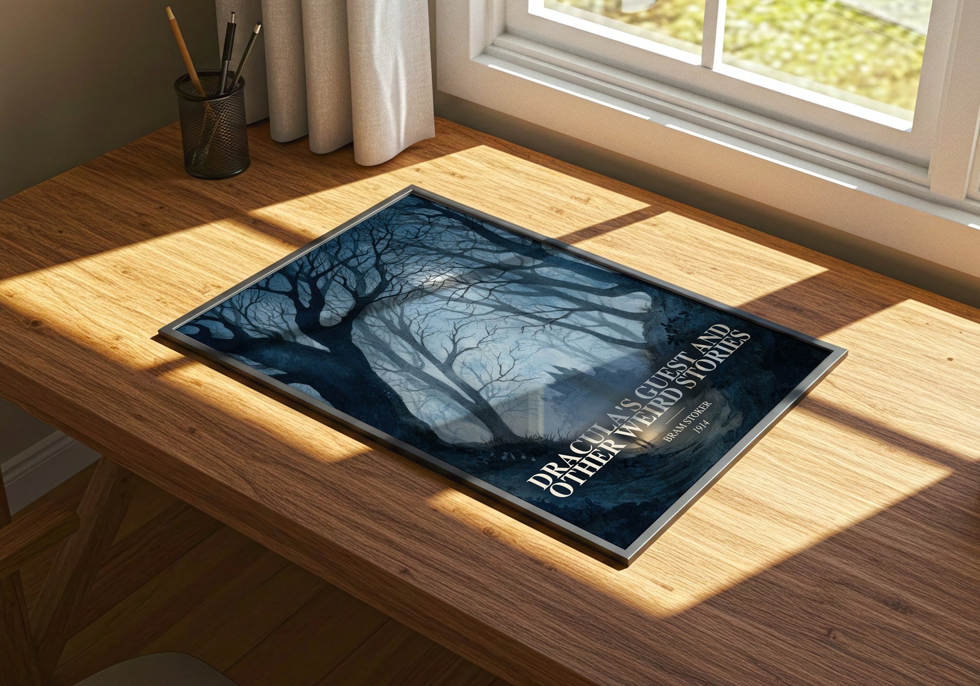 Dracula'S Guest And Other Weird Stories watercolour book poster framed on wall – horror wall art