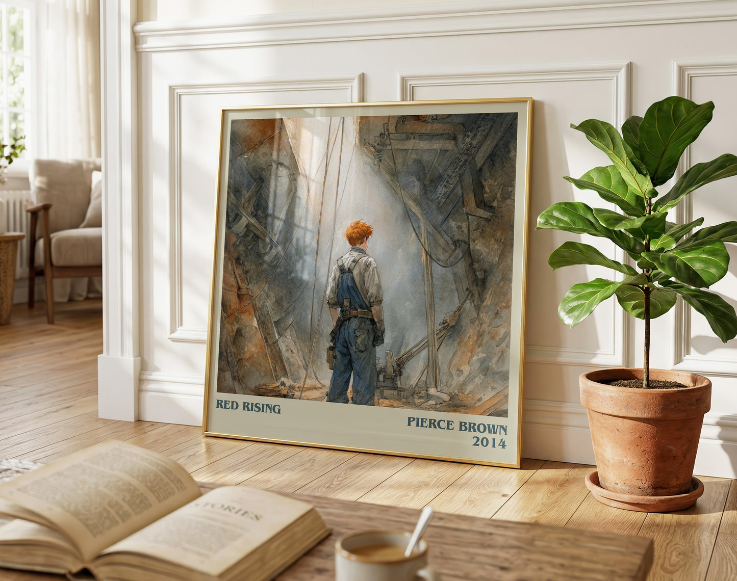 Red Rising literary poster paired in gallery wall – literary art prints