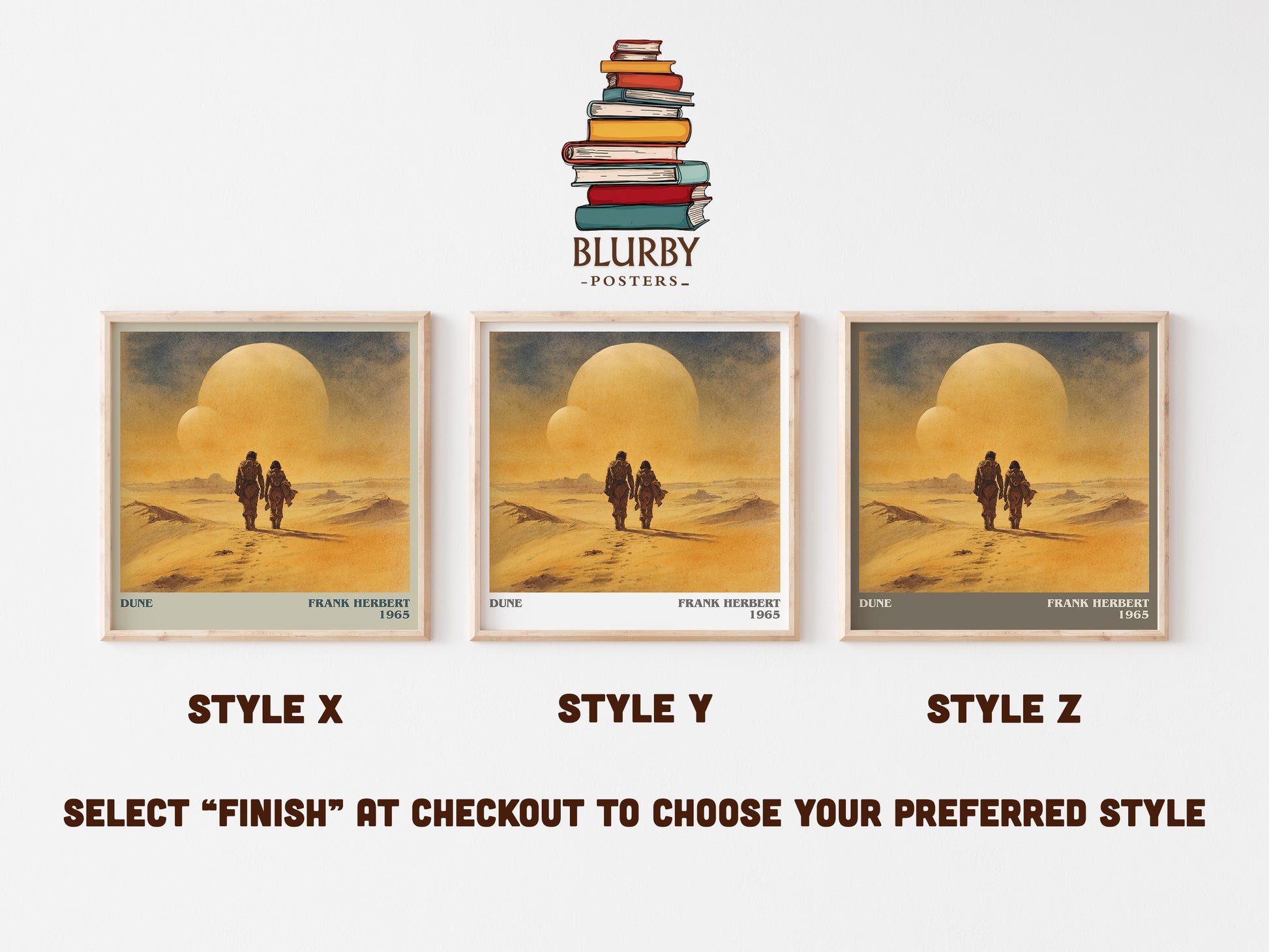 Dune literary art print colour and style options – Frank Herbert book art