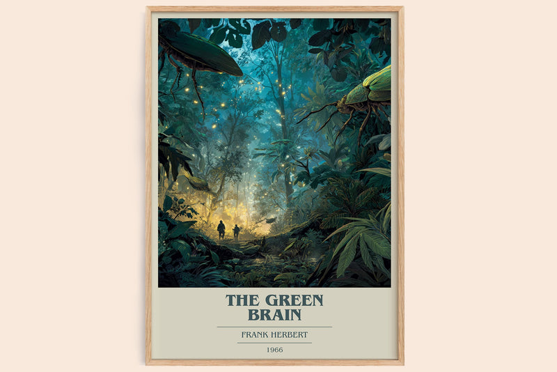 The Green Brain Book Cover Poster by Frank Herbert (Modern Minimalist style)
