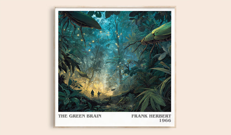 The Green Brain Literary Art Print by Frank Herbert (Square style)
