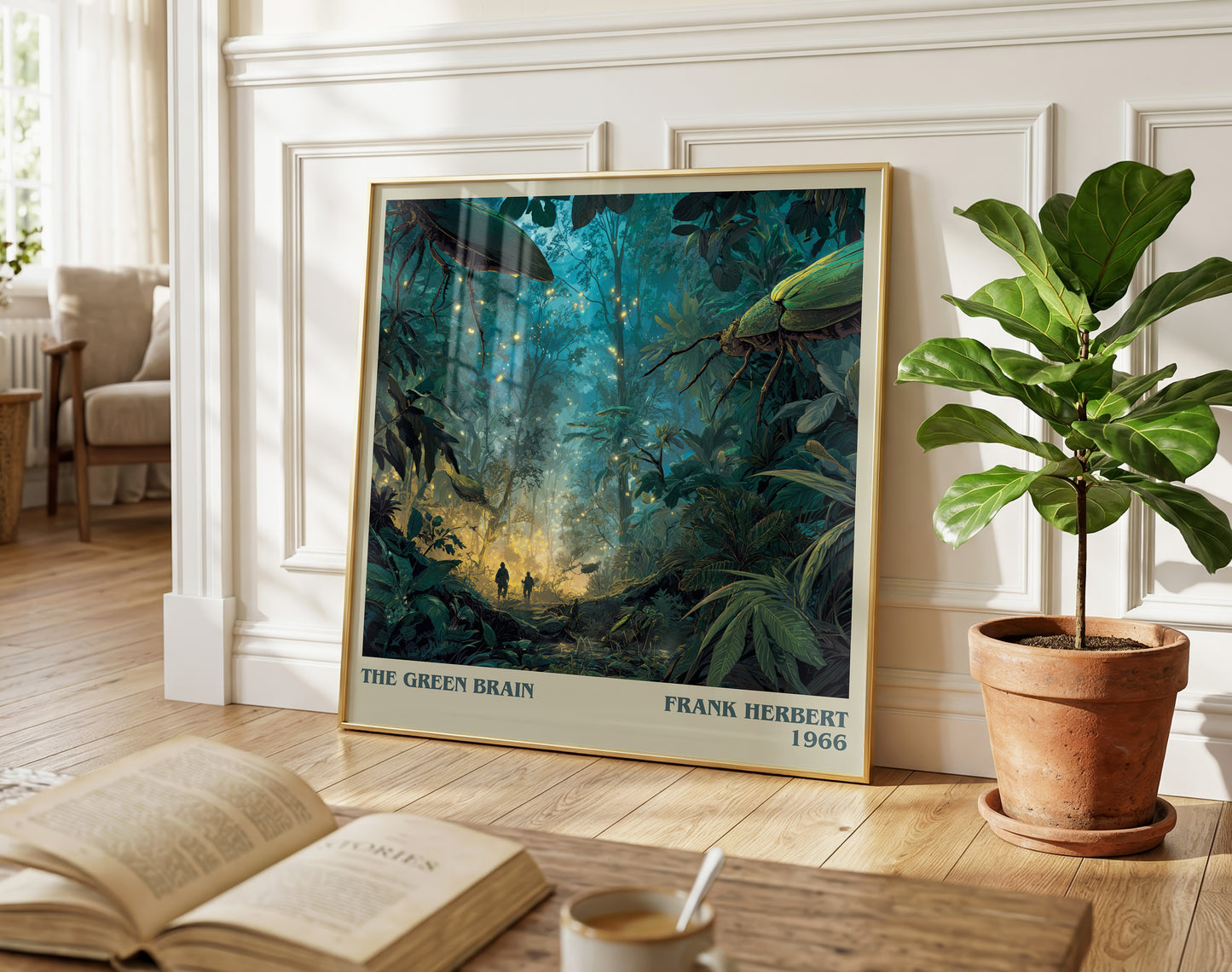 The Green Brain literary poster paired in gallery wall – literary art prints