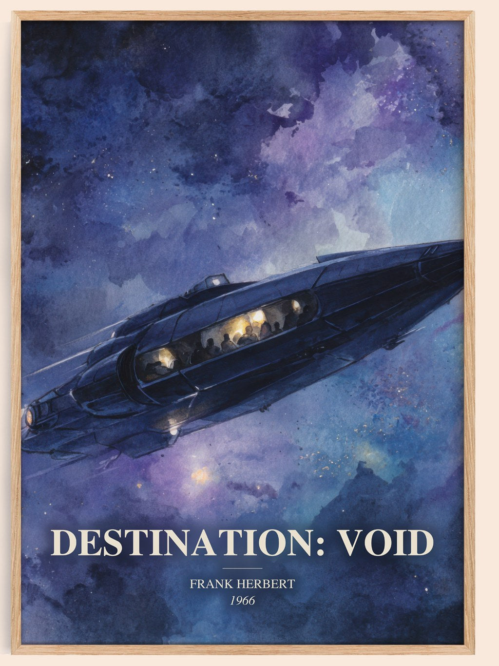 Destination: Void watercolour book poster by Frank Herbert – framed literary art print