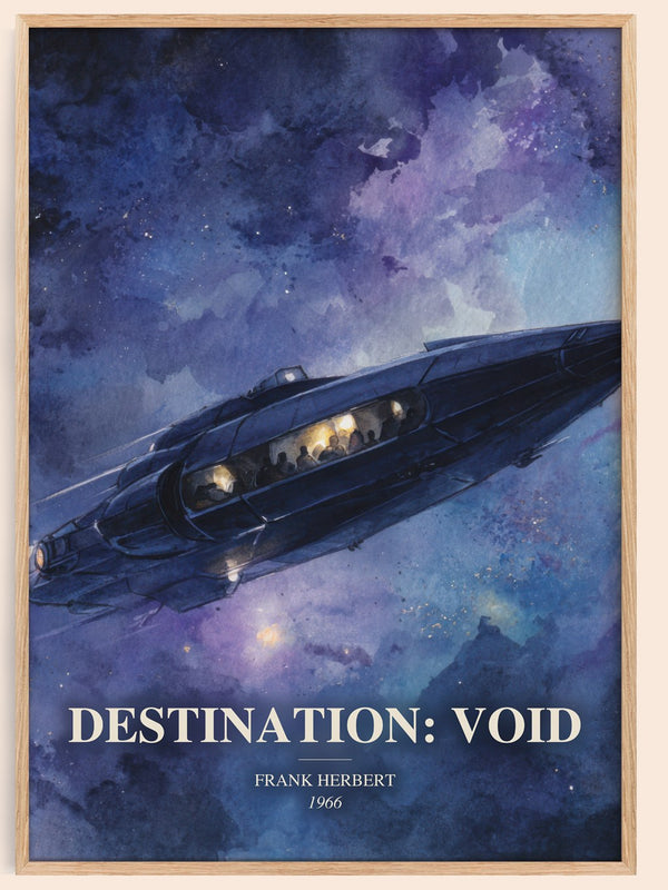 Destination: Void watercolour book poster by Frank Herbert – framed literary art print