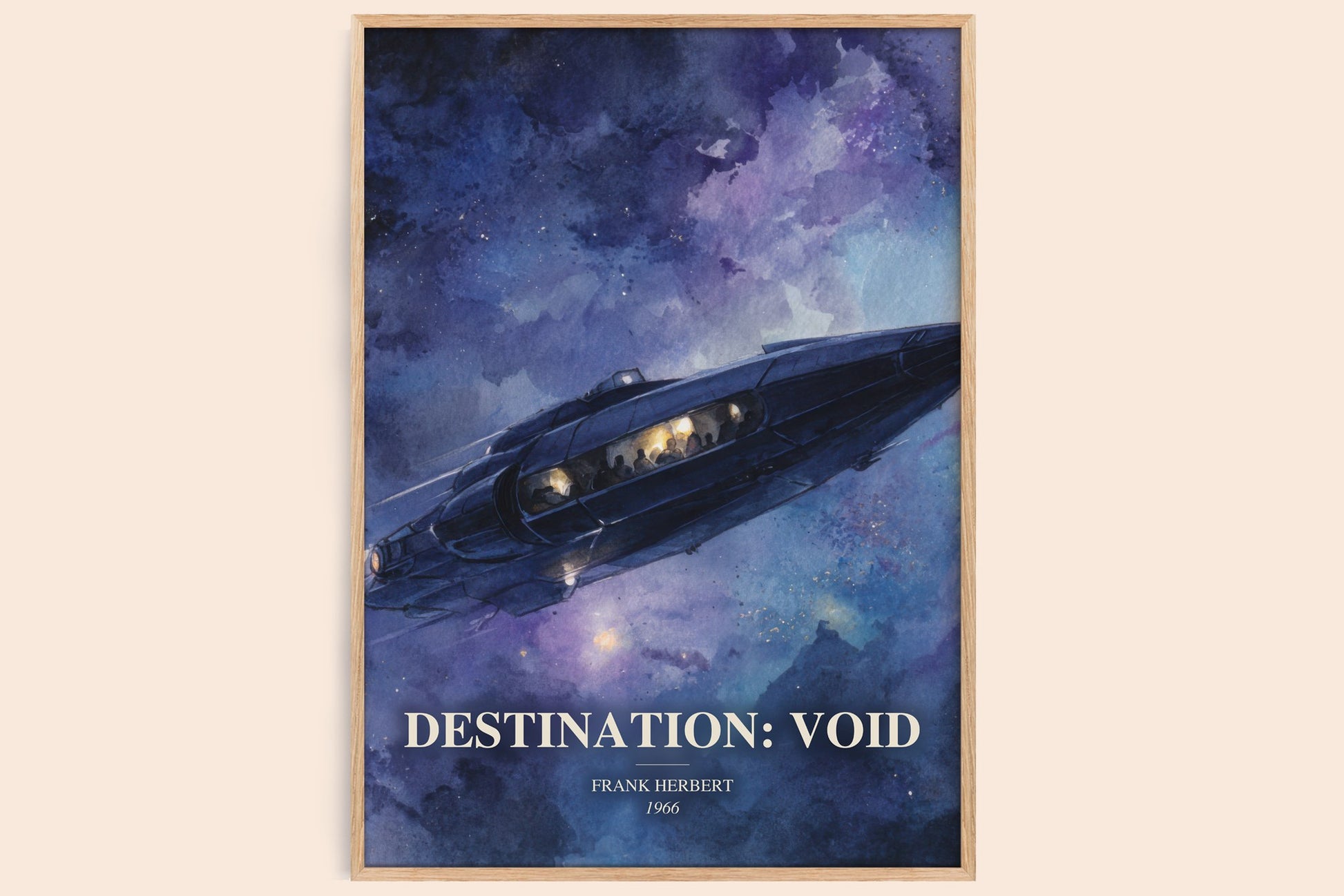 Destination: Void watercolour book poster by Frank Herbert – framed literary art print