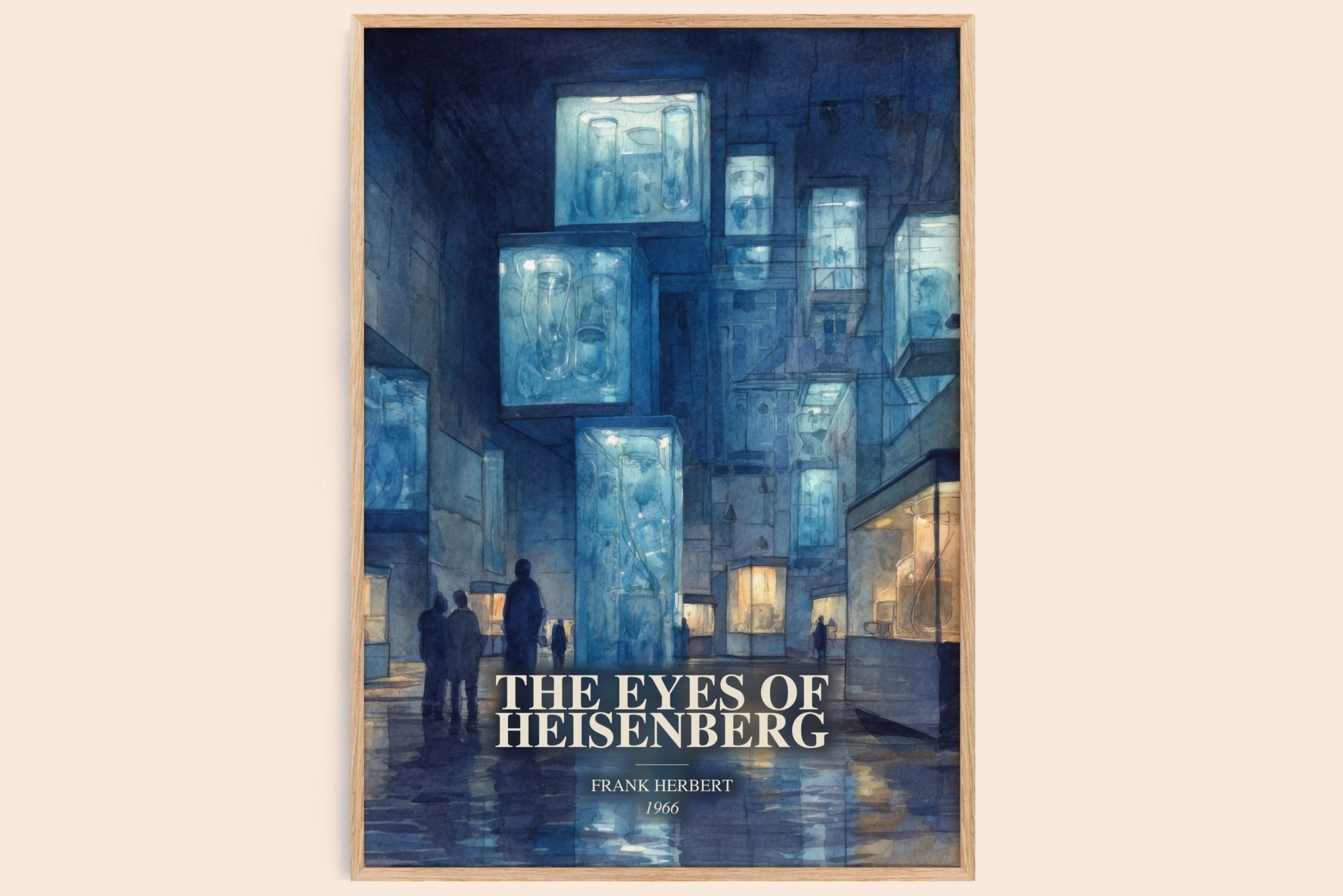 The Eyes Of Heisenberg watercolour book poster by Frank Herbert – framed literary art print