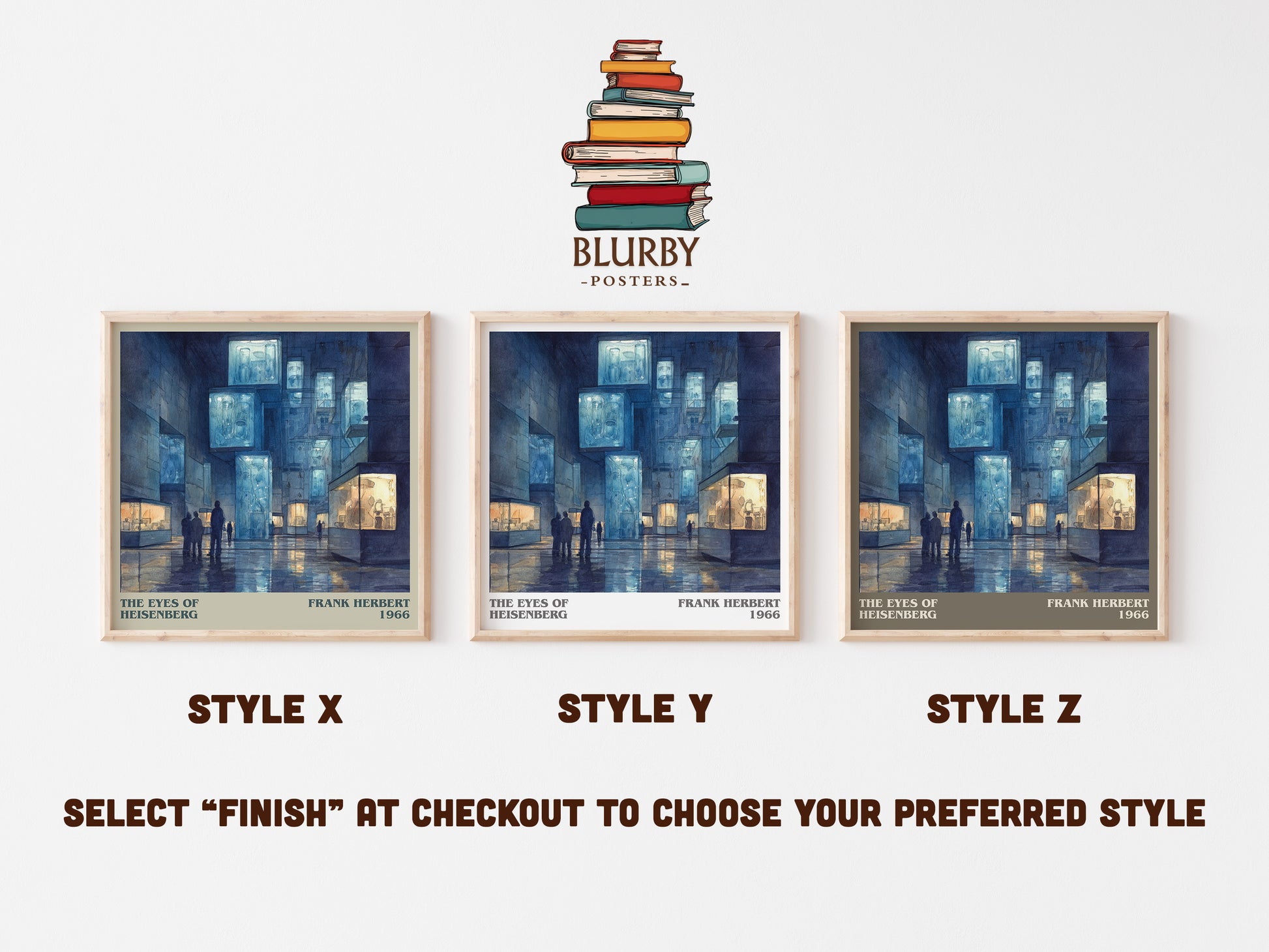 The Eyes of Heisenberg literary print framed by window – literary home decor