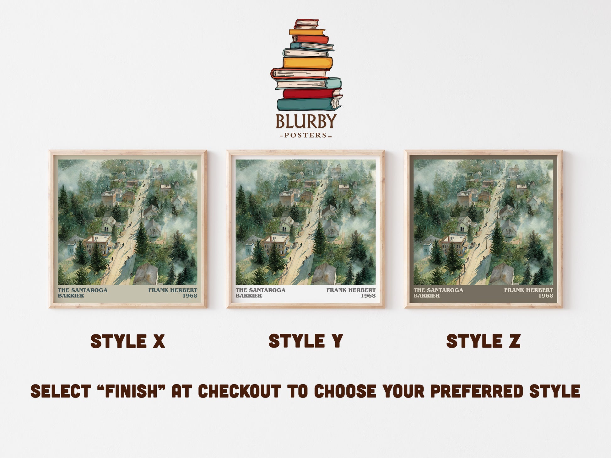 The Santaroga Barrier literary print framed by window – literary home decor