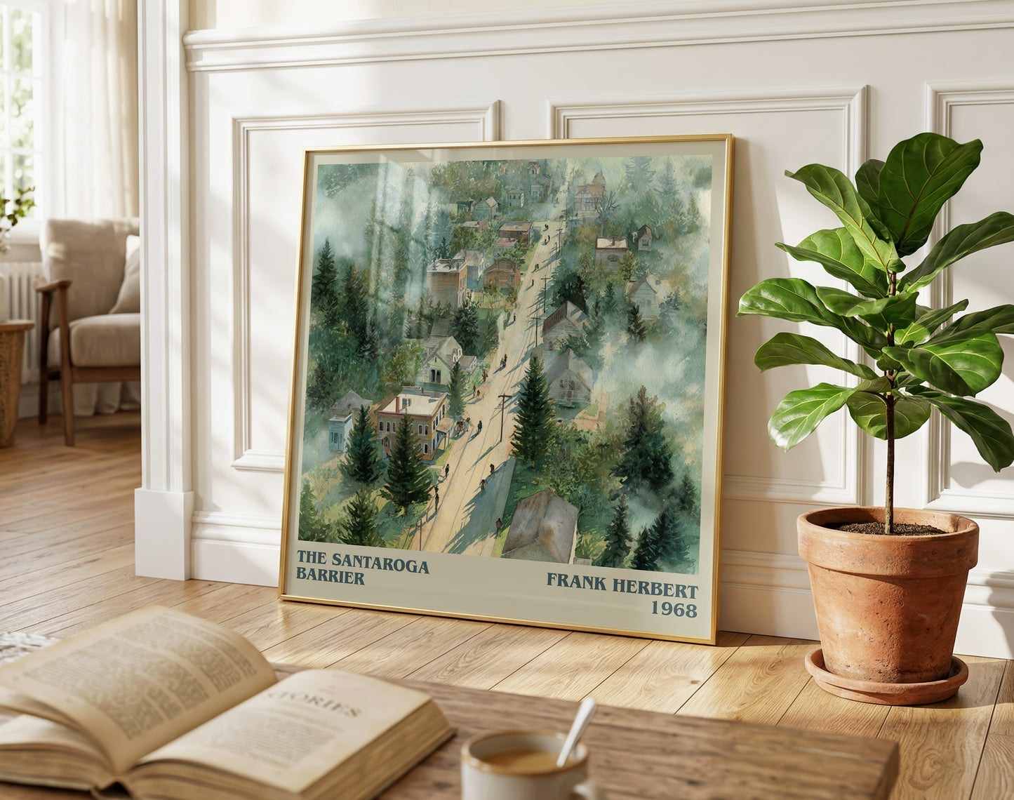 The Santaroga Barrier literary poster paired in gallery wall – literary art prints