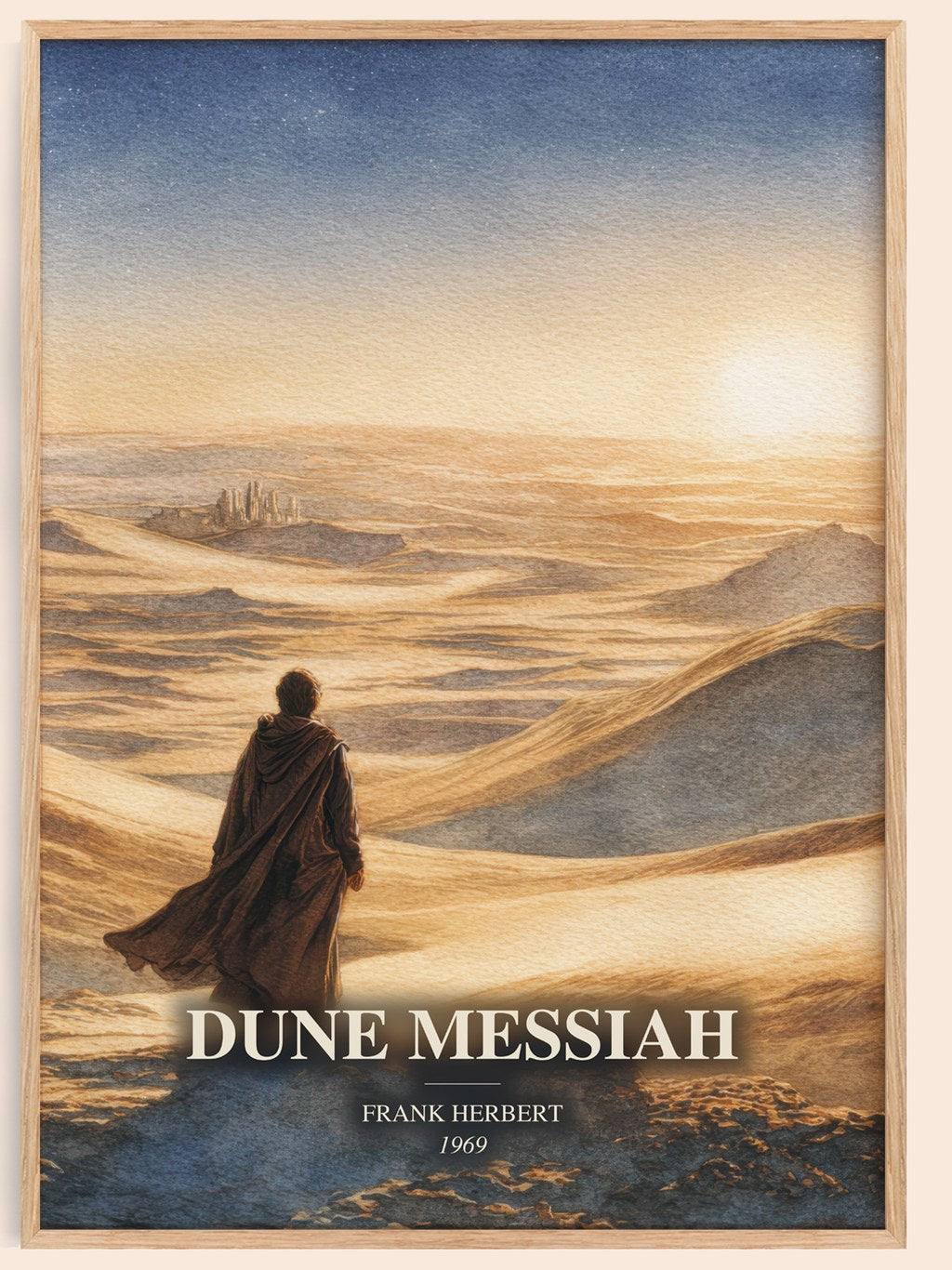 Dune Messiah watercolour book poster by Frank Herbert – framed literary art print