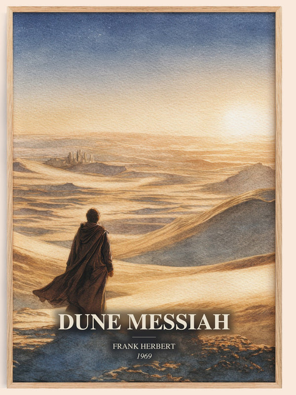 Dune Messiah watercolour book poster by Frank Herbert – framed literary art print