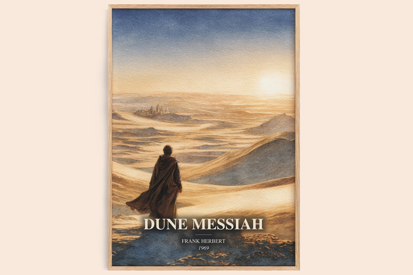 Dune Messiah watercolour book poster by Frank Herbert – framed literary art print