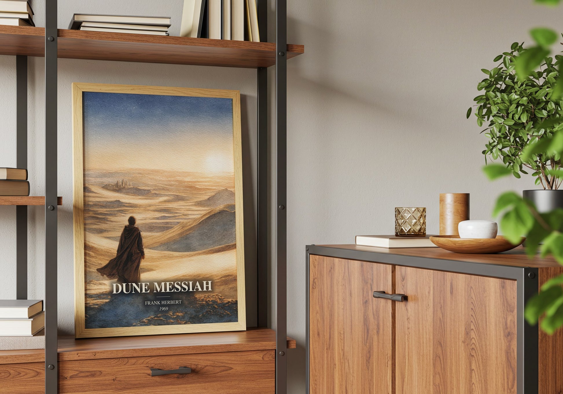 Dune Messiah book watercolour illustration paper finish options – matte satin gloss