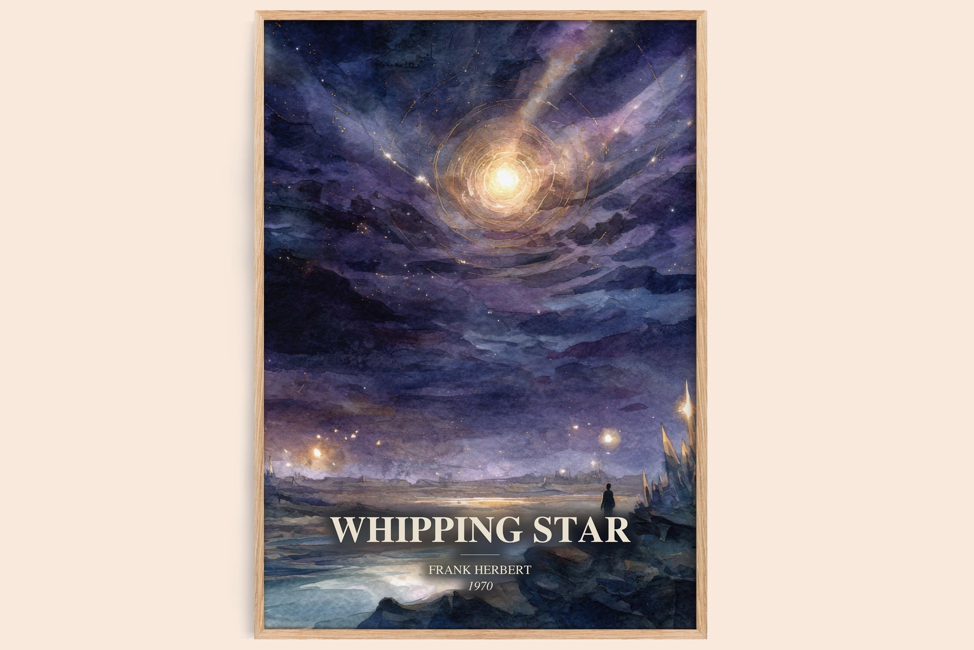 Whipping Star watercolour book poster by Frank Herbert – framed literary art print